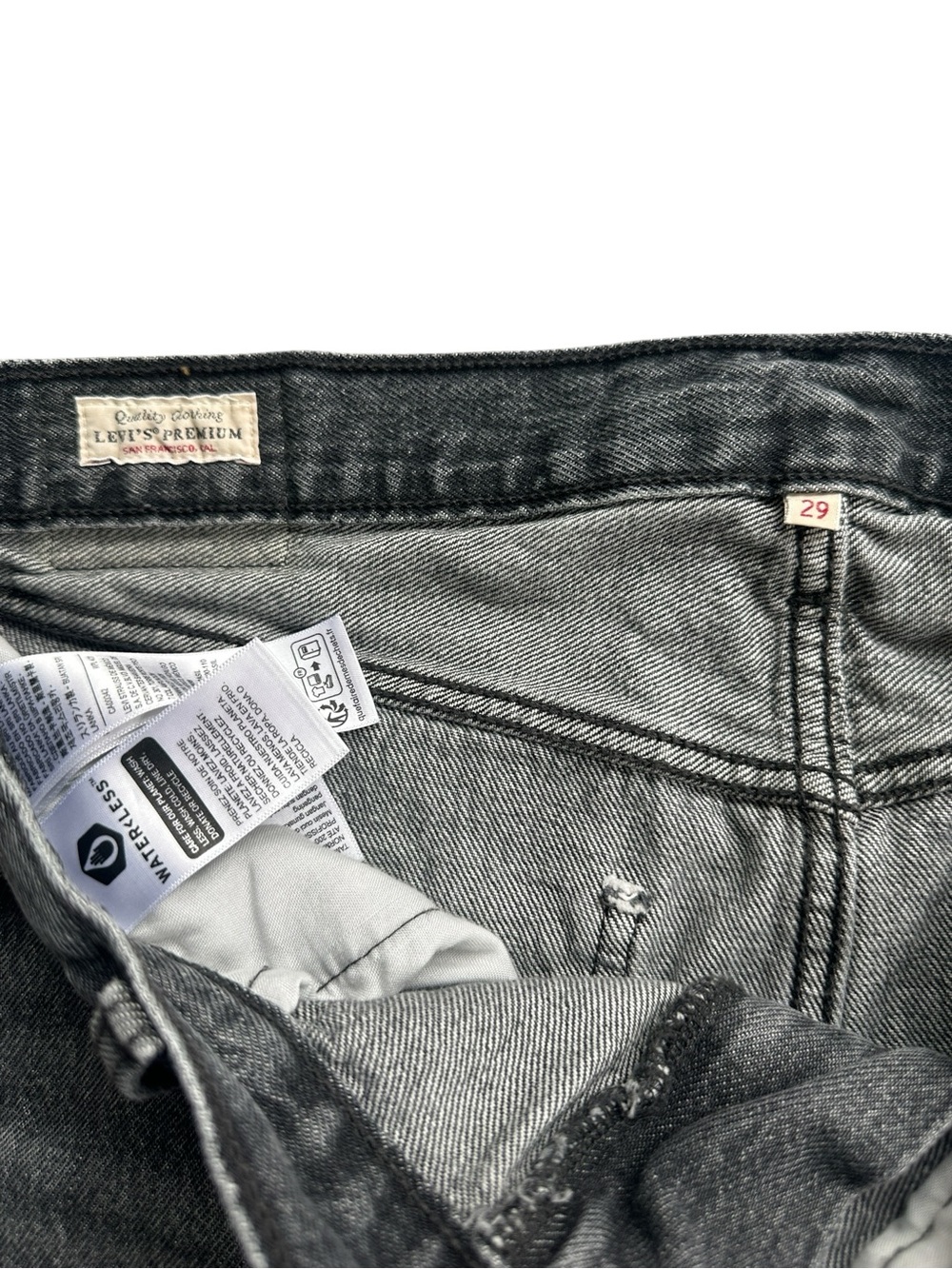 Levi’s Premium Washed Black Grey Denim Maxi Skirt Size 29 - Picture 3 of 10